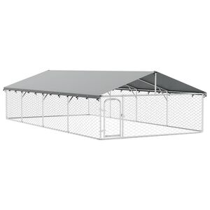 vidaXL Hundg&aring;rd f&ouml;r utomhusbruk med tak 600x300x150 cm