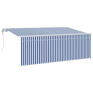 vidaXL Utdragbar markis Bl&aring; och Vit 400 x 200 cm