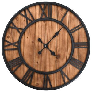 vidaXL V&auml;ggklocka med Quartz-urverk tr&auml; och metall 60 cm XXL