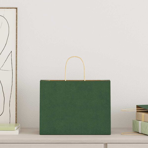 vidaXL Pappersp&aring;sar 250 st med handtag gr&ouml;n 32x17x25 cm