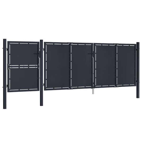 vidaXL Tr&auml;dg&aring;rdsgrind metall 4x1,75 m antracit