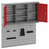 vidaXL Verktygssk&aring;p och pegboard-set 3 pcs R&ouml;d 100 x 20 x 115 cm St&aring;l