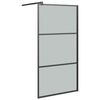 vidaXL Duschv&auml;gg 100x195cm halvfrostat ESG-glas svart