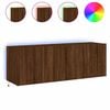 vidaXL V&auml;ggmonterad tv-b&auml;nk LED 2 st brun ek 60x35x41 cm