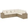vidaXL Soffgrupp f&ouml;r tr&auml;dg&aring;rden med dynor 6 delar beige konstrotting