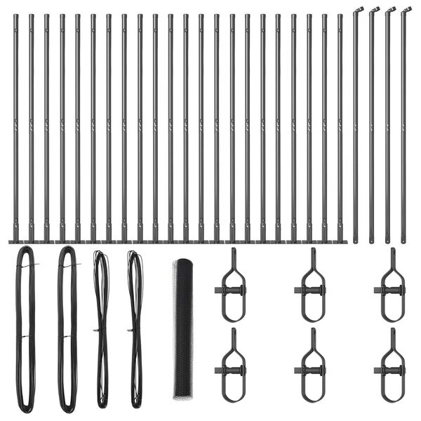 vidaXL Staket med stolpar Grå 1.2 x 50 m PVC-belagd stål