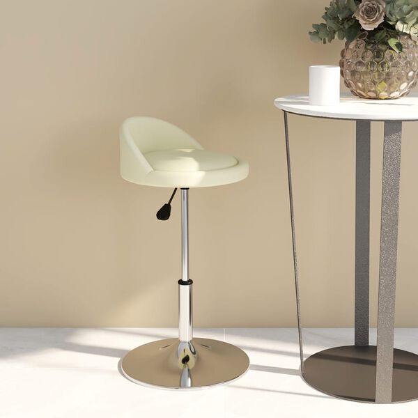 vidaXL Snurrbar matstol gr&auml;ddvit konstl&auml;der