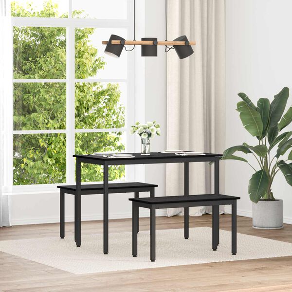 vidaXL b&auml;nk Svart Ek 80 x 35 x 45 cm Konstruerat tr&auml;