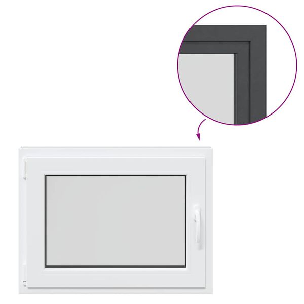 vidaXL K&auml;llarf&ouml;nster "RISOR" 80x60 cm Tilt- och vridf&ouml;nster DIN v&auml;nster antracit