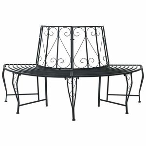vidaXL Tr&auml;db&auml;nk 4-Antal sittplatser 160 x 80 x 89 cm St&aring;l Svart
