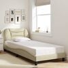 vidaXL Bed Frame without Mattress "Hvar" Cream 90x190 cm Fabric