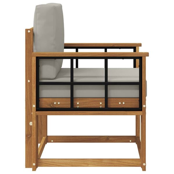 vidaXL Utomhussoffa Massivt akaciatr&auml; och polyester Naturlig