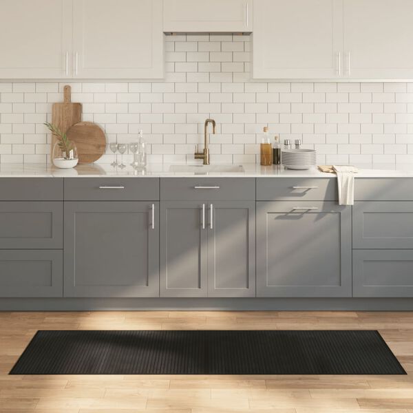 vidaXL Matta rektangul&auml;r svart 60x200 cm bambu