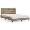 vidaXL Bed Frame without Mattress "Hvar" Cappuccino 140x190 cm Faux Leather