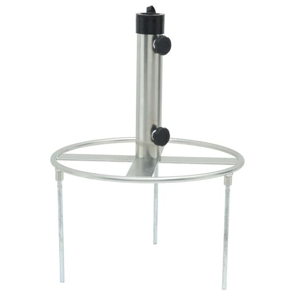 vidaXL Parasollfot med jordspett &Oslash;38/48 mm silver st&aring;l