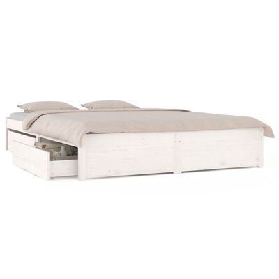 vidaXL Sängram med lådor vit 160x200 cm