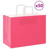 vidaXL Pappersp&aring;sar 50 st med handtag rosa 32x17x25 cm