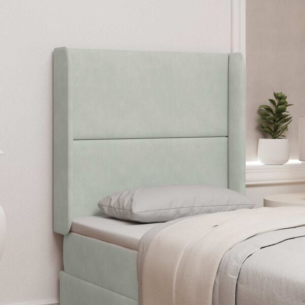 vidaXL S&auml;nggavel &Ouml;ra Ljusgr&aring; 80 x 16 x 4 cm Sammet