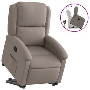 vidaXL Reclinerf&aring;t&ouml;lj med uppresningshj&auml;lp taupe tyg