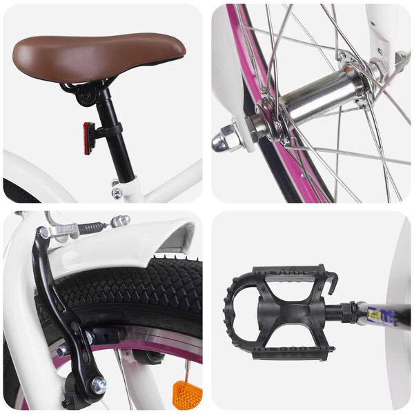 vidaXL Barncykel 18 Tum f&ouml;r 5-7 &aring;r gamla Vit