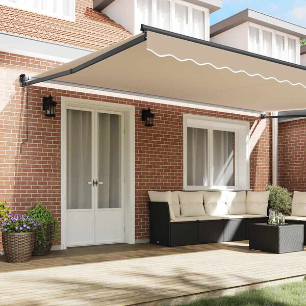 vidaXL Markis Beige 500 x 300 x 165 cm Polyester och metall