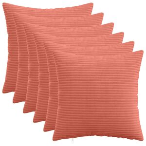 vidaXL Kudd&ouml;verdrag 6 st HEERLEN R&ouml;d orange 30 x 30 cm manchester
