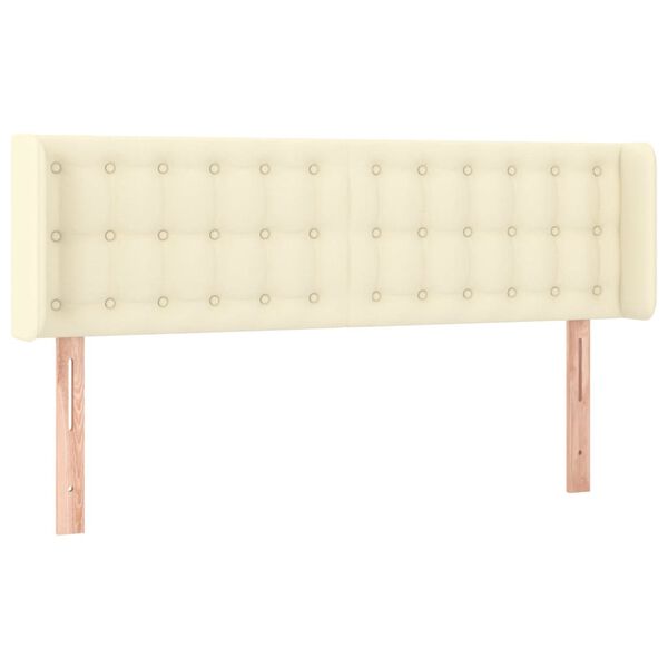 vidaXL S&auml;nggavel med kanter gr&auml;ddvit 147x16x78/88 cm konstl&auml;der