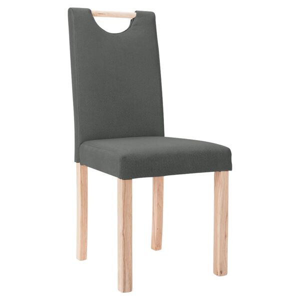 vidaXL Matstolar 2 st m&ouml;rkgr&aring; tyg