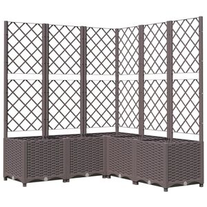 vidaXL Odlingsl&aring;da med spalj&eacute; brun 120x120x136 cm PP