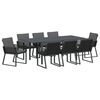 vidaXL Tr&auml;dg&aring;rdsm&ouml;belset 9 pcs Svart konstrotting
