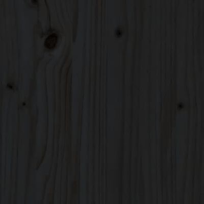 vidaXL Utdragbar dagbädd svart massiv furu 2x(80x200) cm