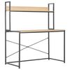 vidaXL Datorbord svart och ek 120x60x138 cm