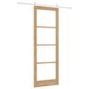 vidaXL Skjutdörr ORKDAL Naturfärg 83 x 232 cm Massivt tallträ och glas