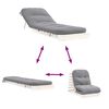 vidaXL Futonbäddsoffa med madrass vit 70x206x11 cm massiv furu