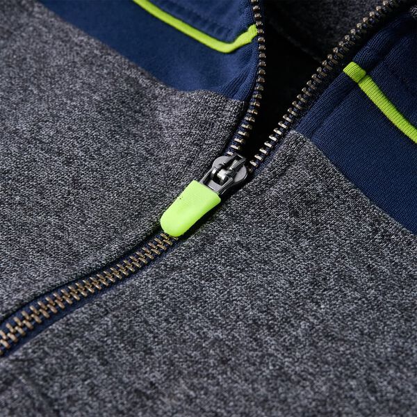 Tr&ouml;ja med huva f&ouml;r barn och dragkedja gr&aring; melange 104