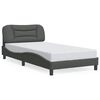 vidaXL Bed Frame without Mattress "Hvar" Dark Grey 100x203 cm Fabric