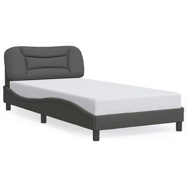 vidaXL Bed Frame without Mattress "Hvar" Dark Grey 100x203 cm Fabric