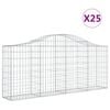 vidaXL Gabioner b&aring;gformade 25 st 200x30x80/100 cm galvaniserat j&auml;rn