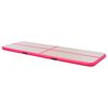 vidaXL Uppbl&aring;sbar gymnastikmatta med pump 400x100x10 cm PVC rosa