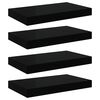 vidaXL Sv&auml;vande v&auml;gghyllor 4 st svart h&ouml;gglans 40x23,5x3,8 cm MDF