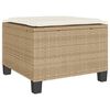 vidaXL Bistrogrupp med dynor 3 delar beige konstrotting