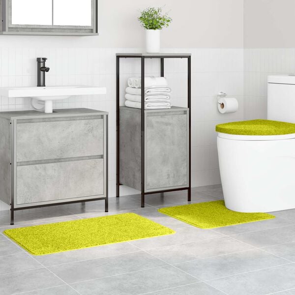 vidaXL Antisklid badmatta set 3 pcs Gr&ouml;n PP