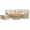 vidaXL M&ouml;belset 5 st Beige och gr&auml;ddf&auml;rgad PE Rattan