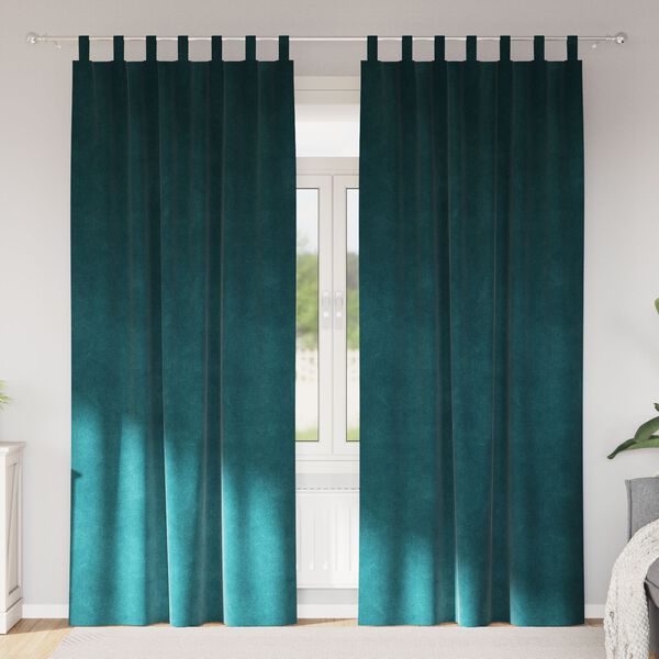 vidaXL Mörkläggningsgardiner 2 pcs Mörkgrön 140 x 260 cm Sammet