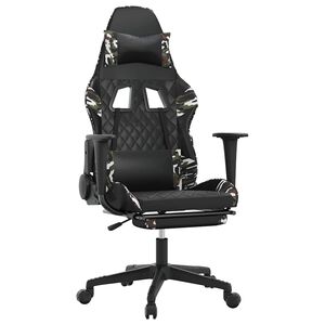 vidaXL Gamingstol med massage och fotst&ouml;d svart kamouflage konstl&auml;der