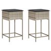 vidaXL Barstolar f&ouml;r tr&auml;dg&aring;rden med dynor 2 st ljusgr&aring; konstrotting