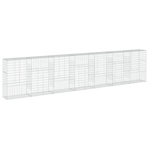 vidaXL Gabionkorg med skydd 700x50x150 cm galvaniserat j&auml;rn