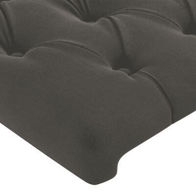 vidaXL Ramsäng med madrass mörkgrå 80x200 cm sammet