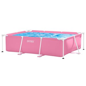 INTEX Metallram ovanmarkspool Rosa 220 x 150 x 60 cm St&aring;l och PVC