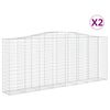 vidaXL Gabion b&aring;gformad 2 st 400x50x160/180 cm galvaniserat j&auml;rn